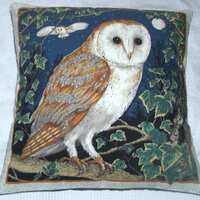 Beautiful Midnight Barn owl cushion ( very rare)