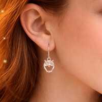 Boucles d’oreilles chouette argent 925 – pendantes fines hibou – symbole sagesse p