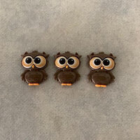 3 owl cabochons, owl cabochon, owl flat, resin owl, miniature owl, cute owl, owls for wreaths, owls 
