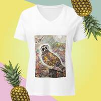 Women’s relaxed Pueo (Hawaiian Owl) V-neck t-shirt