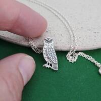 Sterling Silver Owl Pendant: Wisdom & Intuition Necklace