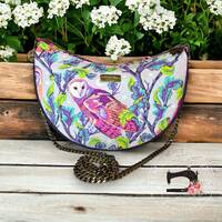 Owl Luna Crossbody Bag | Crescent Crossbody Bag | Purse | Half Moon Bag | Large Crescent Bag