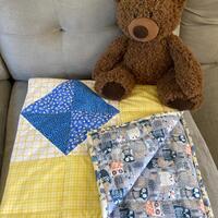 Handmade Baby Quilt: Owl Print, Unisex Blanket (38&rdquo; x 38&rdquo;)