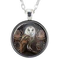 Owl Necklace, Magic Fantasy Art Pendant, Witch Jewelry Gifts For Her, Witchcore Goth Accessories