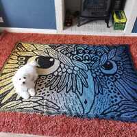 owl blanket, mosaic crochet blanket, owl throw