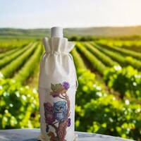 Owl diamond art bottle, wine bag. Gift ideas, party gifts, rustic artisan, handmade crafts, unique g