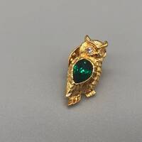 Vintage Gold Tone Sparkly Owl Brooch | Vintage Gold Tone Owl Brooch | Animal Brooch Pin | Vintage Sm