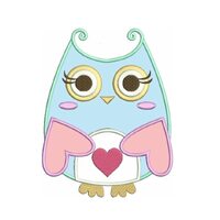 Owl Machine Embroidery Applique Digitized Pattern - Instant Download Cute - comes in three sizes to