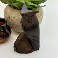 Rustic Ironwood Mini Owl Vintage Wood Mid Century Carving 3inches