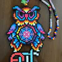EDC Owl Perler | Electric Daisy Perler | Owl Perler | EDCO | EDCLV | Kandi Perler | Kandi | Trinkets