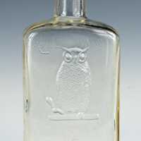 OLD antique OWL DRUG Co bottle w/ pic of owl San Francisco - larger Half Pint size - 6 1/4 inch tall