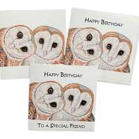 Barn owl cards, owl birthday cards, funny barn owl card, bird cards, wildlife lovers card, mystical 