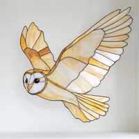 Digital Download Humming OWL T02,  Stained Glass Pattern Modern Suncatcher Diy Easy art Hobby Licens