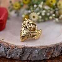 Brass Owl Ring: Vintage Bird Ring for Women