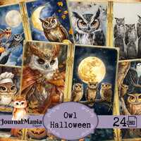 Cute Owl Halloween Cute Halloween Junk Journal Witch Owl Spooky Halloween Creepy Horrors Festive Sin