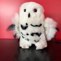 Baby Owl Plush, Alpaca Fur Snowy Owl, Winter Friends, Gifts for Bird Lovers, Handmade Stuffed Animal