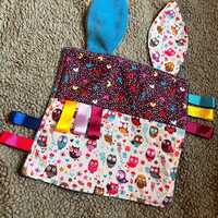 Owls Baby Taggy Sensory Comforter Lovey Blanket