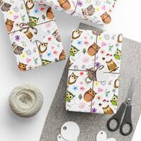 Owl Wrapping Paper, Woodland Animal Gift Wrap, Baby Shower Gift Wrap, Animal Lover, Kids Birthday, W