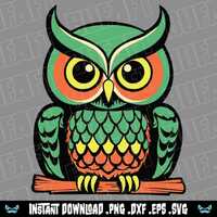 Vintage Halloween Owl, Commercial Use, Transparent Background, svg files, svg bundle,for cricut