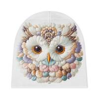 Baby Beanie (AOP) embroidered look owl baby beanie infant hat with owl design perfect gift for baby 