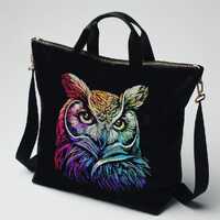 Stickdatei - AUFWENDIG - Eule "Jörg" - für dunkle Stoffe - Embroidery Design - I