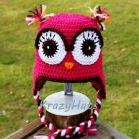 Crochet Owl hat. Handmade winter beanie, Birthday gift, Made to order