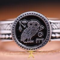 Owl of Wisdom Ring Greek Jewelry Athena's Owl Ring Silver Owl Ring Silver 925