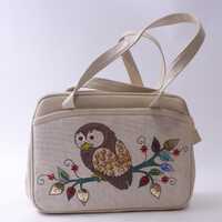 Ambassador, Handbag with Owl Embellished in Plastic Jewels, Beaded, 1970s, Vintage, Eye-catching, Ac