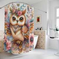 Owl Shower Curtain,  Shower Curtain, Shower Curtain, Bath Curtain, Bathroom Decor, Cute Shower Curta