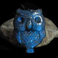 Genuine Natural Blue Flash Labradorite Owl Pendant Grade AAA Gemstone Labradorite Pendant