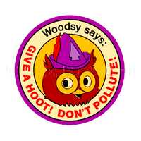 Sticker  |  1970s Woody Owl Says 'Give a Hoot! Don't Pollute' Sticker Decal Label