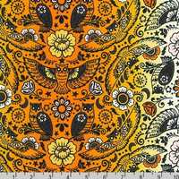 Boodacious Damask Ember by Robert Kaufman Fabrics // 100% cotton // Quilting Fabric // Halloween Owl