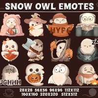 Snow Owl Emotes | Twitch, Discord, WhatsApp, YouTube, Viber | Cute Kawaii Owl Emoji