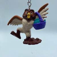 Walt Disney Winnie the Pooh Wise Owl Purple Basket Keychain Backpack Zipper Purse Chain 3" Tall