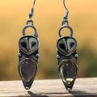 Owl Earrings with 925 Sterling Silver Hooks for sensitive ears.