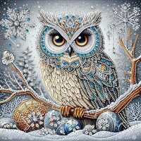 Snowy Owl - 5D DIY Diamond Art Painting Kits Full Canvas Rhinestone Embroidery Cross Stitch Crystal 