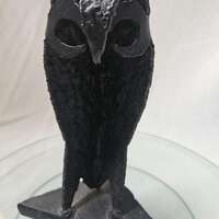 Brutalist/metal owl sculpture/Czechoslovakian/Canadian artist/Jaro Svitorka/sculpture