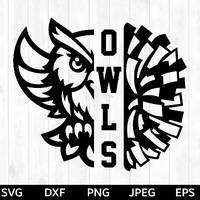 Owls Cheerleading svg, Cheerleading cut file, Cheerleading Silhouette & Cricut Cut File, Cheerle