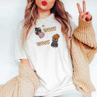 Woot Woot Retro Owl Halloween Shirt Cute Witchy Owls in Vintage Witch Hats Spooky Fun Graphic Tee fo