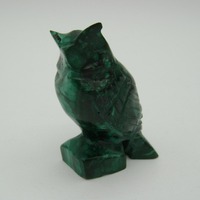vintage hand carved malachite owl figure