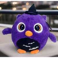 New NWT Dandee Purple & Orange Halloween Owl Plush Crescent Moon Eyes Bats Witch Hat