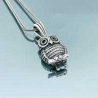 Sterling Silver Owl Pendant Necklace: Animal Jewelry Gift
