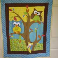 Owl Quilt in flannels ... 35" x 41"