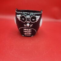 Owl Planter Day Of The Dead Owl Vase or Utensil Holder  Dia De Los Muertos Skeleton Art Owl One Of A