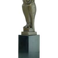 Bronze Sculpture of an Owl in Art Deco Style Inspired by Altorf Bronze Owl Statue Animal Art Sculptu