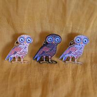 Unique Soft-Enamel Owl Pin, Inspired by Ancient Greece