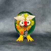Milliferri Glass Owl Figurine, Vintage Glass Animals