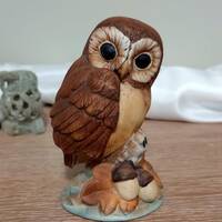 3 pc Owl Lot – Birds are Porcelain by Andrea, Carved Wood Snowy Owl, & Carved Soapstone Ba