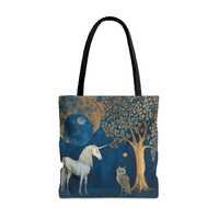 Whimsical Tote Owl Reusable Bag Unicorn Tote bag Fantasy Library Bag Fairytale Tote Fantasy Tote Uni