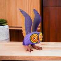 Alebrije Owl Oaxacan Wood Carving Hand Painted Mexican Craft Home Decor  | Magia Mexica